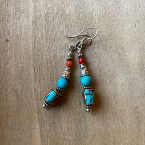 Silver turquoise earrings